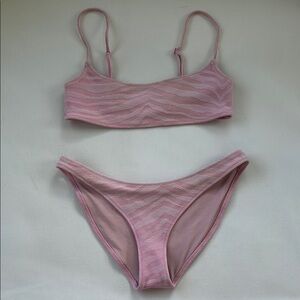 Triangl mica pink zebra print bikini set